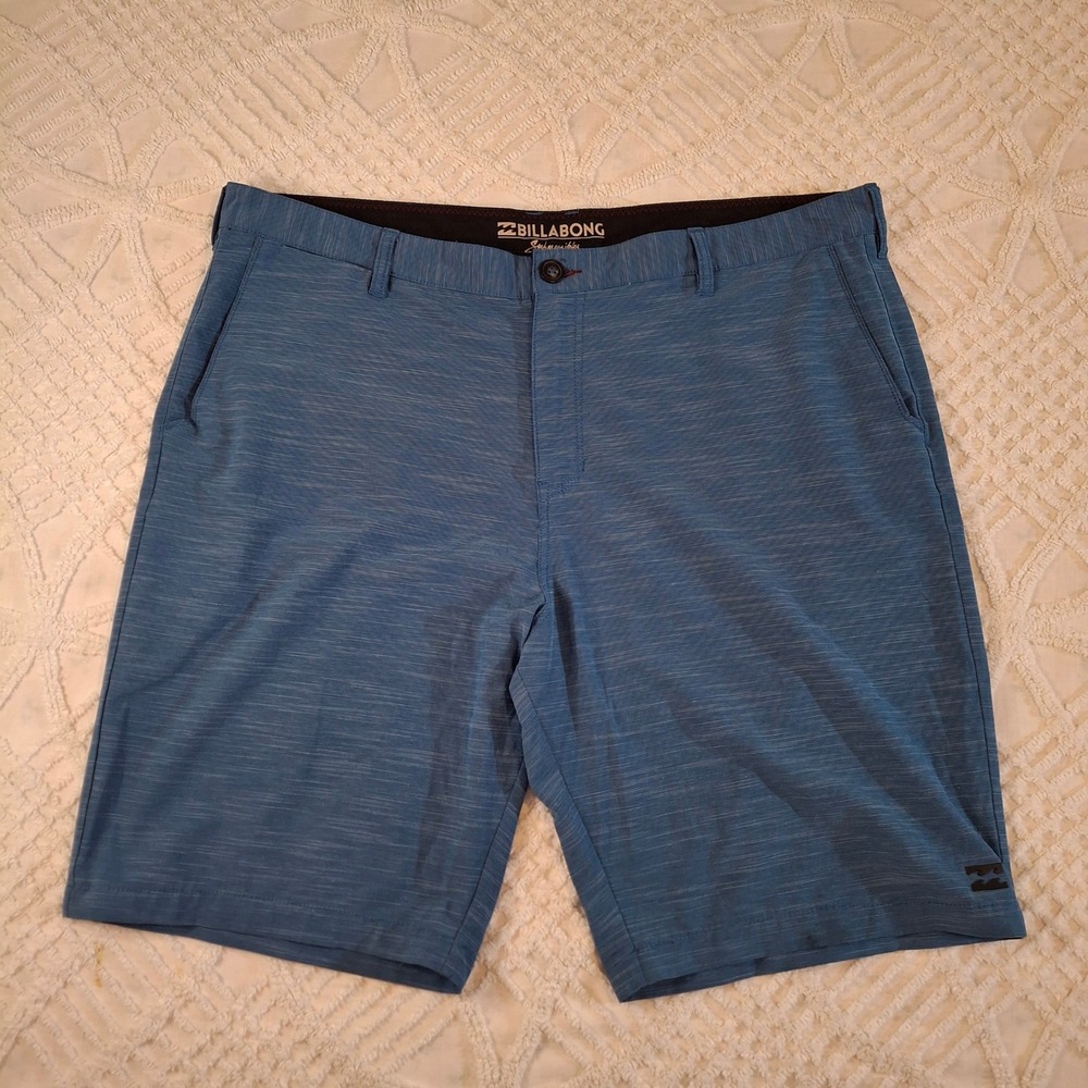 Billabong Mens 40 Crossfire Submersibles Hybrid Shorts Blue Heather Board Swim